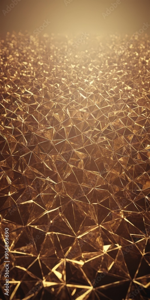 Poster digital golden, diamond-like pattern with warm, golden glow, creating sense depth and texture.