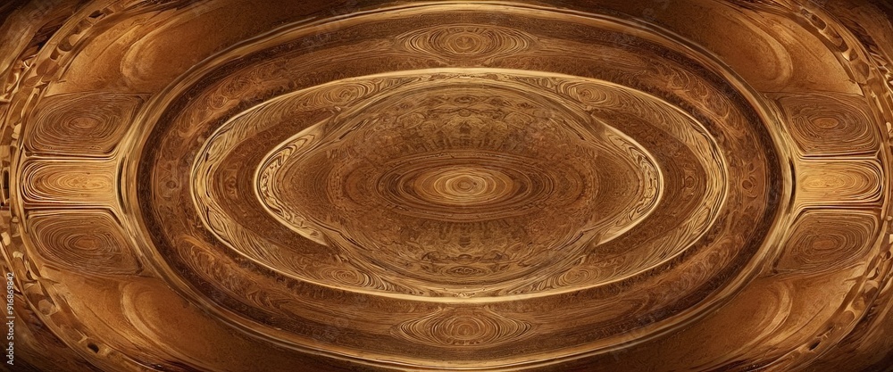 Poster circular pattern concentric circles, with central eye-like design, creates mesmerizing visual effect
