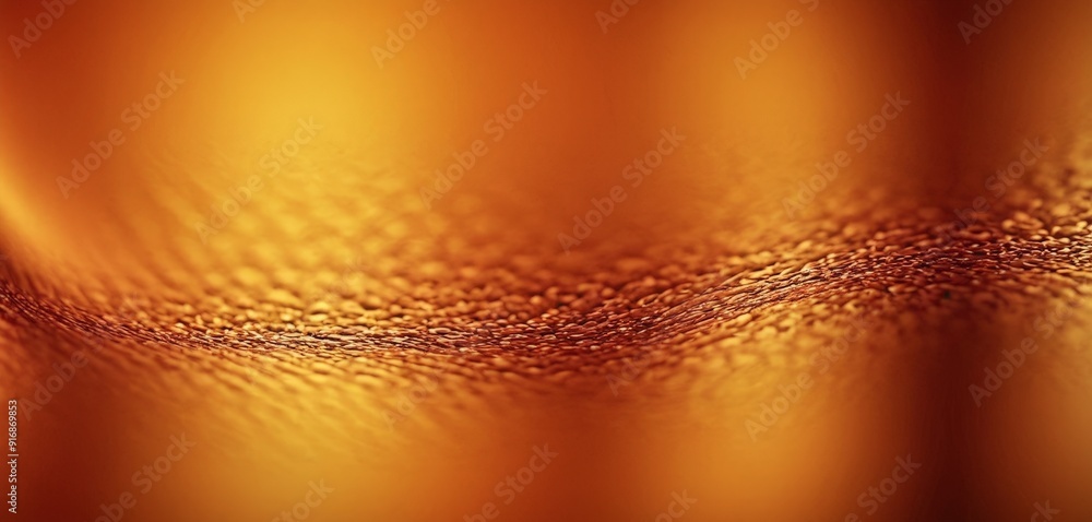Poster close-up view textured orange surface, with blurred, wavy pattern small dots or lines creating sense