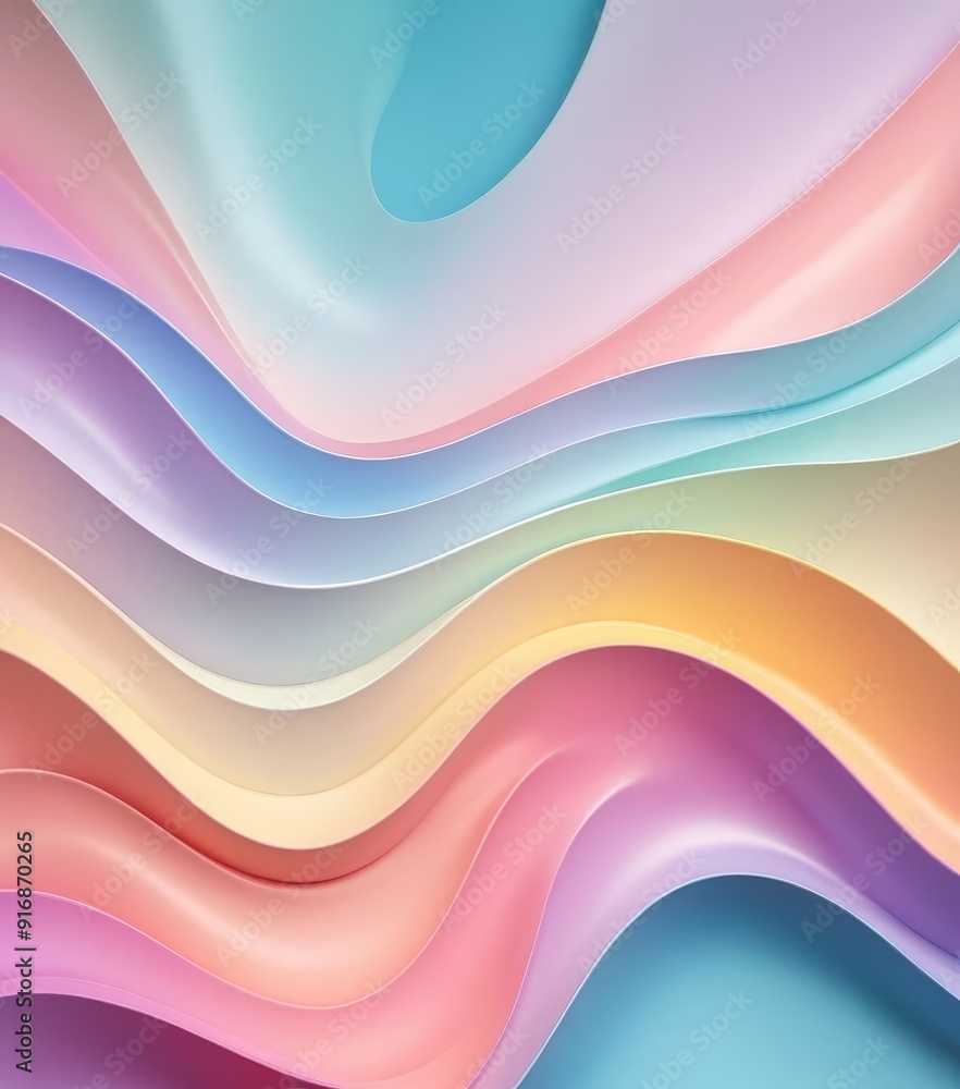 Poster vibrant abstract background features wavy lines in various pastel shades, creating sense movement an