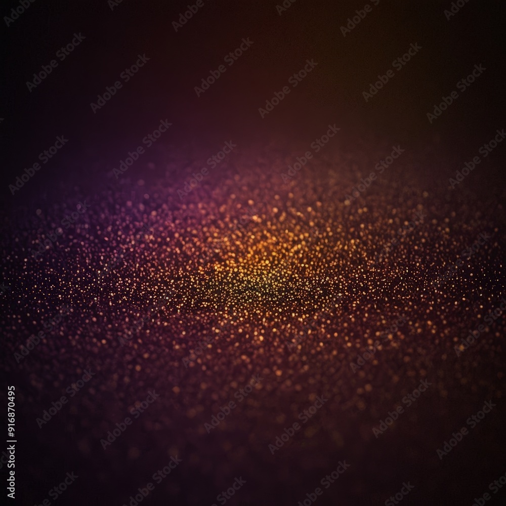 Poster gradient purple and orange hues fills the frame, with subtle gradient effect and speckled texture, c