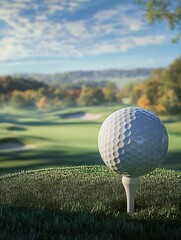 golf ball on the green grass