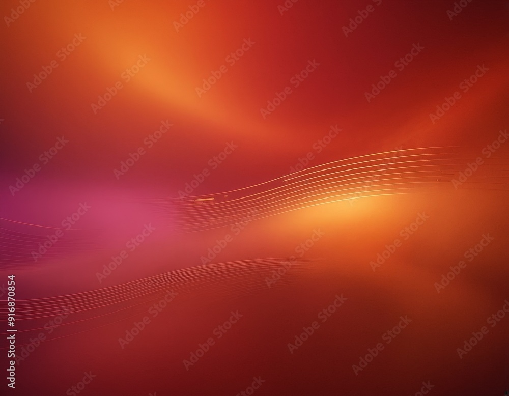 Poster vibrant abstract features gradient warm hues, transitioning from deep red at the top to fiery orange