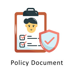 Policy Document Vector Flat Icon Design illustration Symbol on White background EPS 10 File 