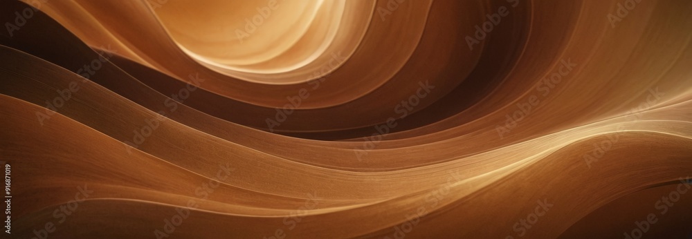 Poster close-up view swirling, abstract pattern orange and brown hues, with gradient effect that transition