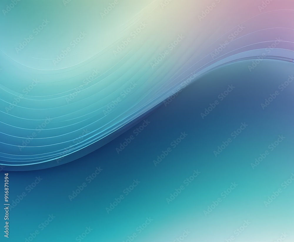 Poster gradient background with blue-green hue transitions into pink-purple gradient, creating visually app