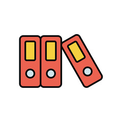 binders color line icon with white background vector stock illustration