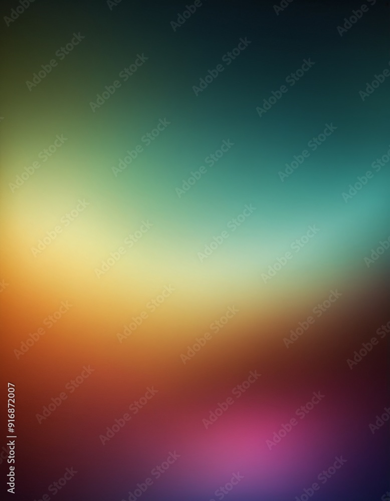 Poster gradient background transitions from green to blue, with warm orange and red hues at the bottom, cre