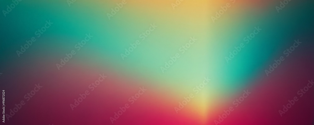 Poster gradient background transitions from green to blue and red, with vertical gradient light and dark bl