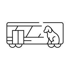 animal carriage railway service line icon vector. animal carriage railway service sign. isolated contour symbol black illustration
