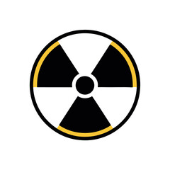 Radioactive vector illustration, solid color illustration, white background