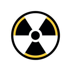 Radioactive vector illustration, solid color illustration, white background