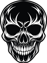 Flaming skull vector illustration art