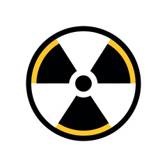 Fototapeta premium Radioactive vector illustration, solid color illustration, white background