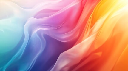 Obraz premium light rainbow satin waves abstract wallpaper background