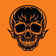 Fototapeta premium Flaming skull vector illustration art