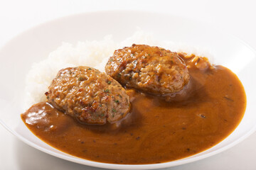 鶏つくねハンバーグ　カレー