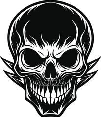 Flaming skull vector illustration art