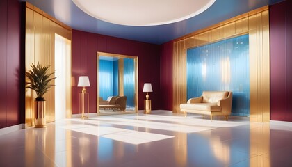 Photo interior modern design room 3d illustration