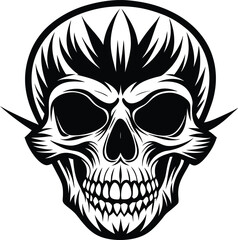 Flaming skull vector illustration art