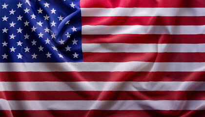Fototapeta premium United States with symbols like the American flag, the Statue of Liberty, and iconic landmarks, symbolizing national identity, patriotism, and American culture. 