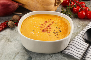 Vegetarian Pumpkin soup with spices