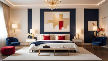 Photo interior modern design room 3d illustration