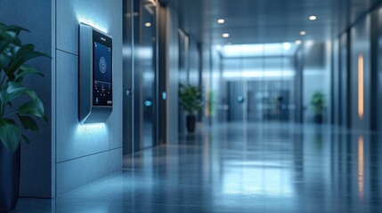 High-resolution image of a biometric security system with advanced features