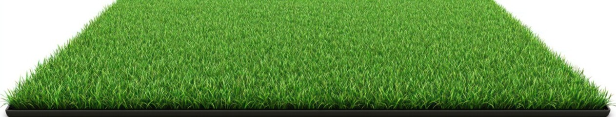 square of green grass on a white background