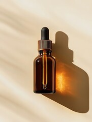 Fototapeta premium serum bottle isolated on beige 