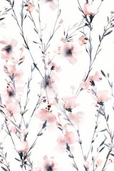 vintage watercolored floral pattern on a white background 