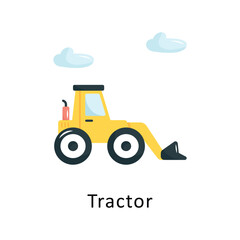 Tractor Vector Flat Icon Design illustration Symbol on White background EPS 10 File