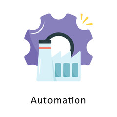Fototapeta premium Automation Vector Flat Icon Design illustration Symbol on White background EPS 10 File