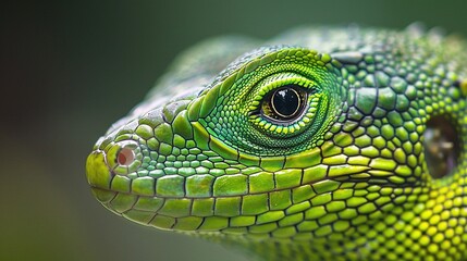 Close-Up of a Green Lizard