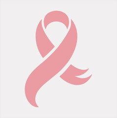 Pink cancer ribbon logo icon vector silhouette on a white background