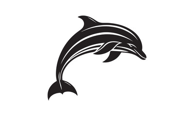 Obraz premium Dolphin vector, Dolphin silhouette icon