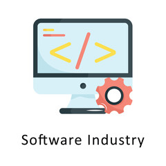 Software Industry Vector Flat Icon Design illustration Symbol on White background EPS 10 File