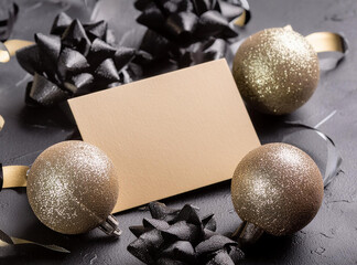 Fancy golden and black christmas.
Generative AI