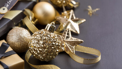 Fancy golden and black christmas.
Generative AI