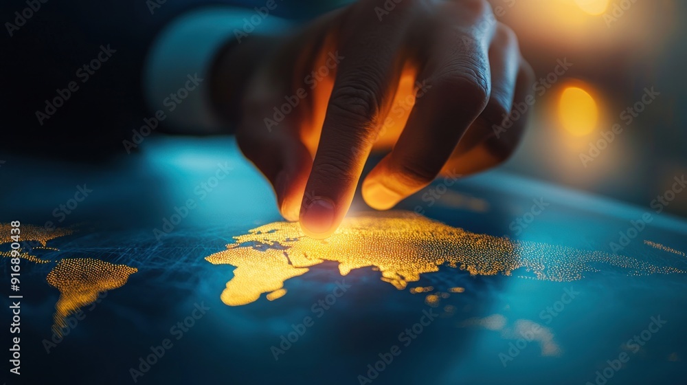 Poster interactive world map on a digital device