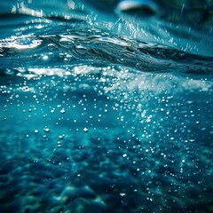 Obraz premium clear pure water with sparkling silver reflections