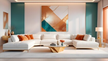 Photo interior modern design room 3d illustration