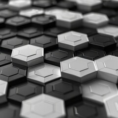 black and white hexagonal pattern tiled background 