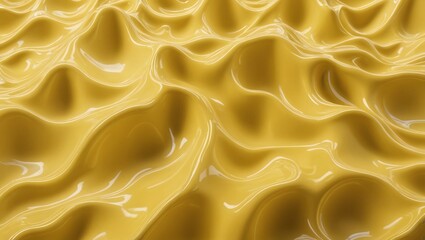 Obraz premium Fluid Lemon Yellow Translucent Wave Pattern