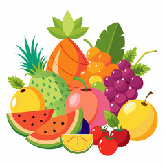 A Colorful Arrangement of Fresh Fruits and Vegetables