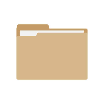 Office folder icon. File folder with documents. Folder for reports and archive cases.