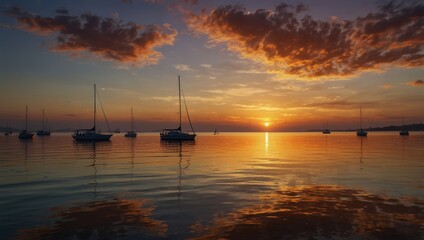sunset over the sea