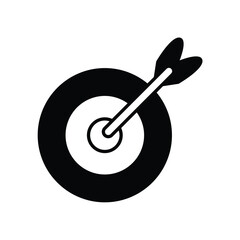 target glyph icon with white background vector stock illustration