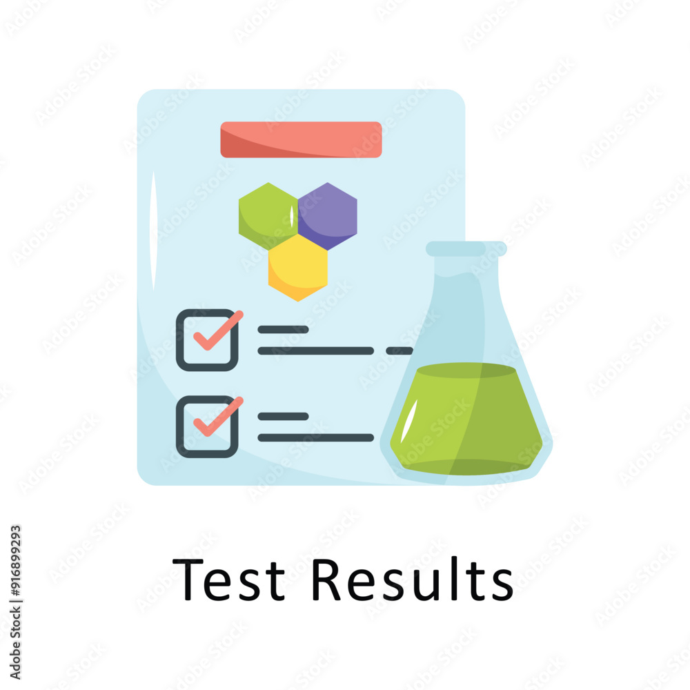 Poster test results vector flat icon design illustration symbol on white background eps 10 file