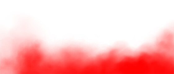 Isolated red smoke on a transparent background – abstract fog and steam effect overlay. Smoke texture PNG, artistic red mist, vector illustration for design elements